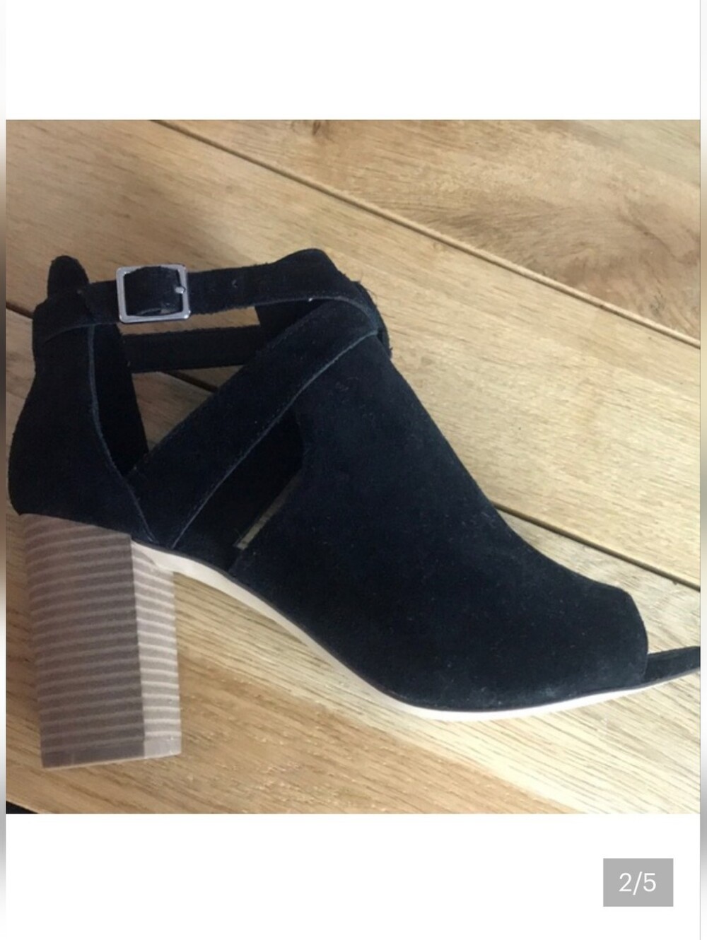 GAP Suede Peep Toe Block Heel Booties